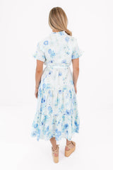 The Blakely Button Up Midi Dress - White