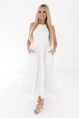 Martini Hour Midi Dress - White
