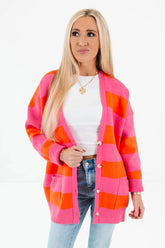 Sunset Pop Cardigan - Pink/Orange