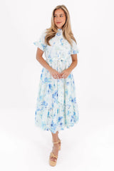 The Blakely Button Up Midi Dress - White