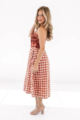 Falling Into You Midi Dress - Red