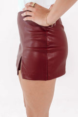 Student Section Leather Skort - Scarlet