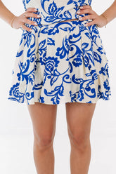 Lifeguard Duty Skirt - White/Blue