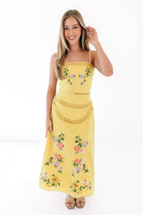 Yellow Iris Crop Top - Yellow