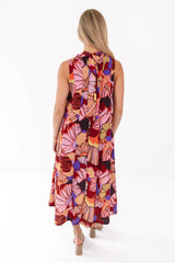 Optical Illusion Midi Dress - Burgundy