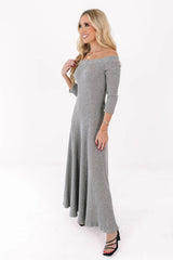 Grey Skies Midi Sweater Dress - Grey