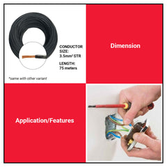 BUILDMATE Phelps Dodge THHN THWN-2 Electric Wire 2.0mm² / 3.5mm² Stranded Copper Building Wire Cable Flame Retardant PVC Nylon