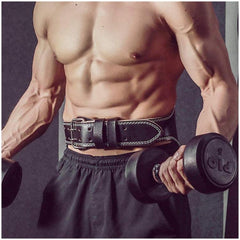 CINTURA SOLLEVAMENTO PESI CUOIO NERA ALLENAMENTO BODYBUILDING FASCIA LOMBARE | M