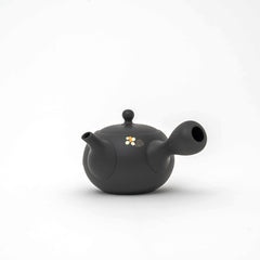 Handcrafted Tokoname Yaki Black Clay Floral Teapot - Shoho Kiln