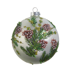 Raz Imports RZ 4424563 Evergreen and Pinecone Ball Ornament, 5"