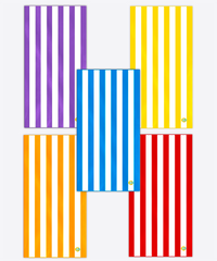 Beach Towel Set of 5: Blue, Purple, Yellow, Orange, Red