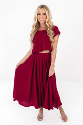 Star Gazer Crop Top - Burgundy