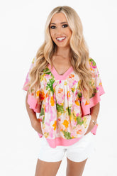 On The Sweet Side Top - Pink Floral