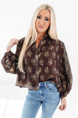 Off To The Market Top - Brown
