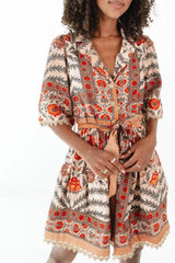Catch My Fall Dress - Rust