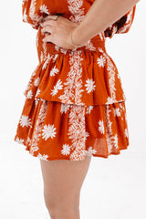 The Aubrey Ruched Skort - Burnt Orange