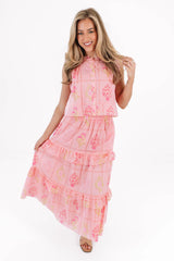 The Emery Midi Skirt - Pink