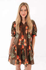 Berry Sweet Dress - Brown
