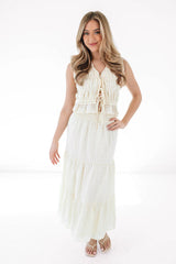 Nothing To Add Midi Skirt - Cream