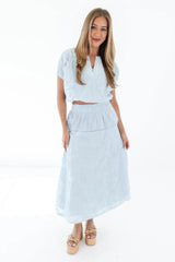 I Just Might Midi Skirt - Blue