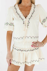Through The Grapevine Top - Cream