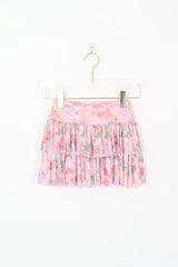 Watercolor Roses Tween Skirt - Blush