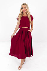 Star Gazer Crop Top - Burgundy