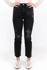Keep the Momentum Jeans - Washed Black