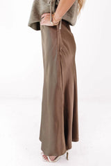 You're Hired Midi Skirt - Brown