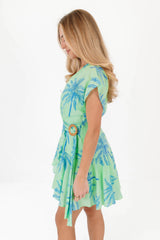 The Isla Wrap Romper - Green