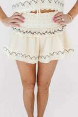 Through The Grapevine Shorts - Cream