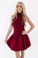 Cheerful Evening Dress - Burgundy
