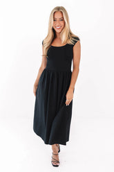 Basically Fall Midi Dress - Black