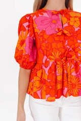 The Lizzie Tie Top - Orange
