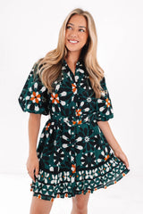 The Maxine Belted Dress - Hunter Green