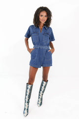 Saturday Night Lights Romper - Denim