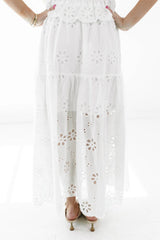 Twice As Nice Midi Skirt - White