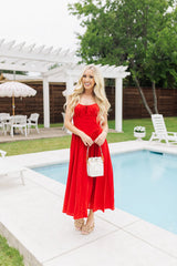 Crazy About You Midi Dress - Red