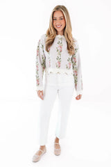 Looking Rosy Sweater - Cream