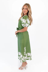 From The Ground Up Midi Dress - Green