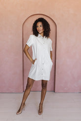 Looking Sharp Dress - Ecru