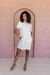 Looking Sharp Dress - Ecru
