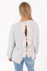Take A Bow Sweater - Grey