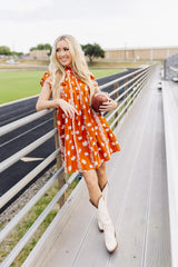 The Aubrey Pleated Dress - Burnt Orange