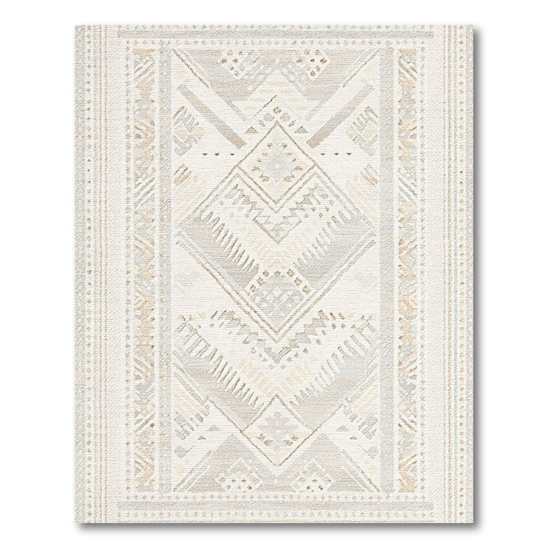 Geometric Beige Heritage Tribal Geometric Area Rug