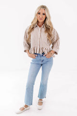 Fall Frills Top - Brown
