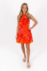 The Lizzie High Neck Dress - Orange
