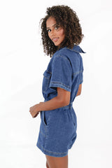 Saturday Night Lights Romper - Denim