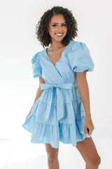 Comes In Waves Dress - Blue