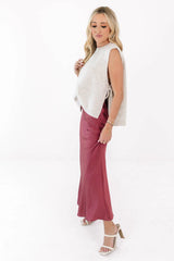 You're Hired Midi Skirt - Mauve